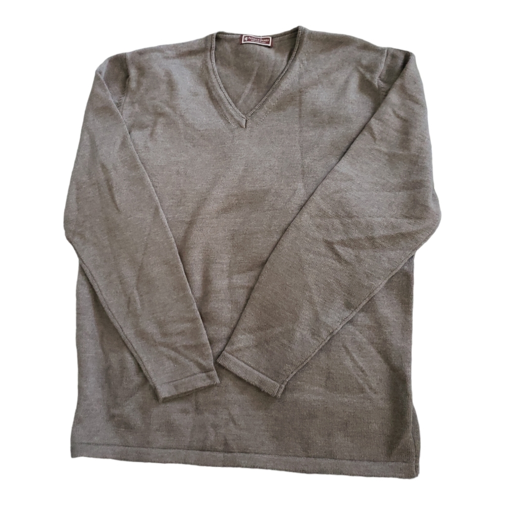 Patrick James 100% merino wool extra fine v neck sweater mens